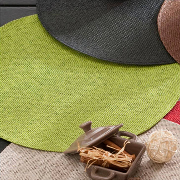 Set de table rond bambou - Lot de 4 (anis) Set de table rond bambou - Lot de 4 (anis)